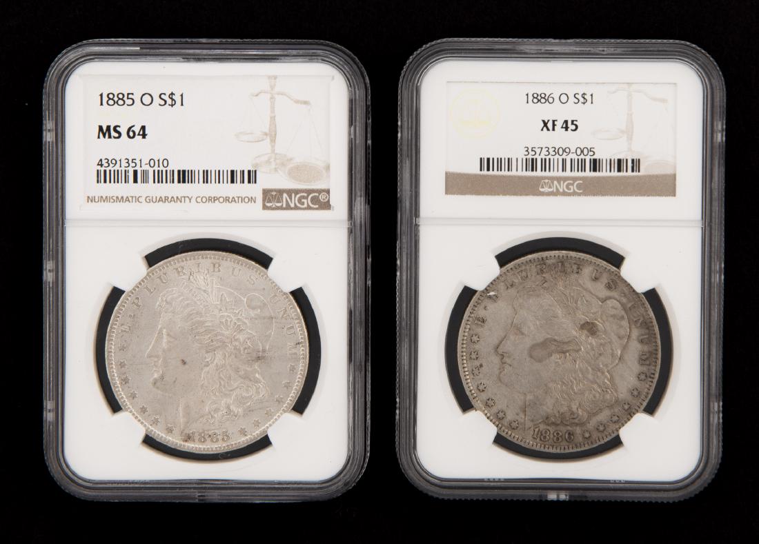2 NGC Graded Morgan Silver Dollars (1 of 1)