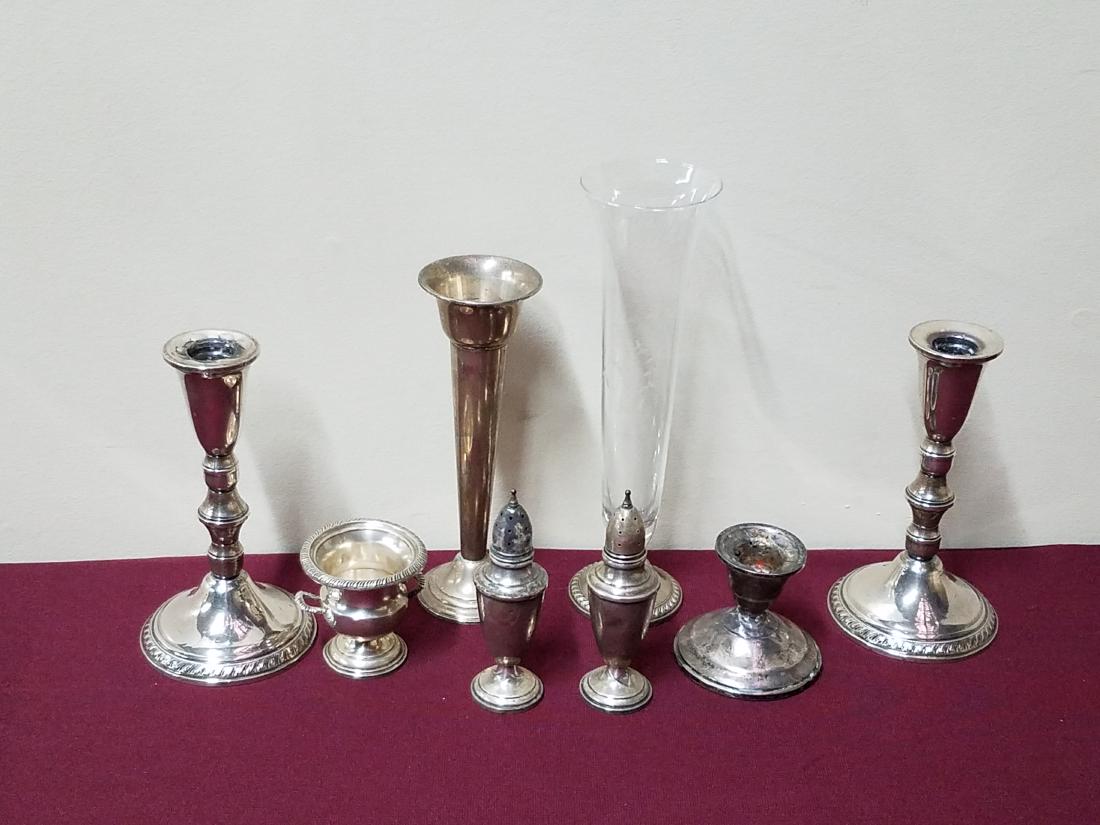 8 Pcs Sterling Weighted: 2-3/4 to 9-1/2 high.