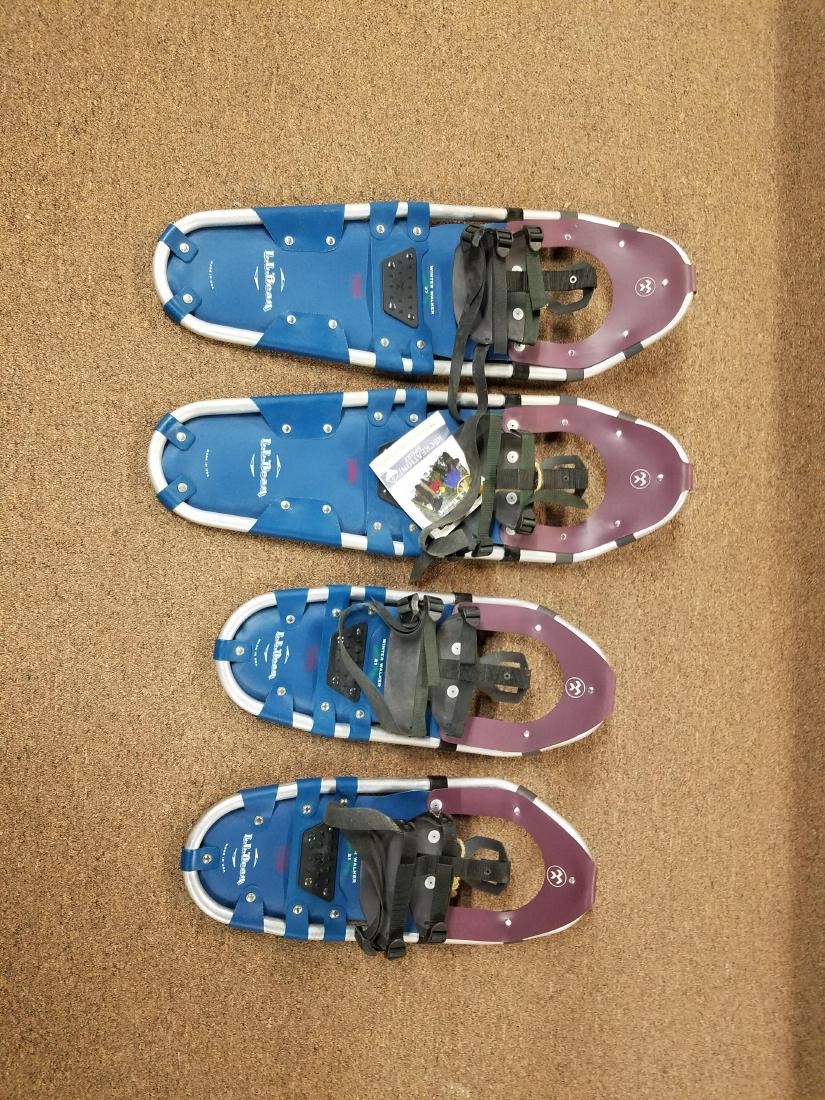 2 Prs LL Bean Snow Shoes: Sizes 21 and 27.