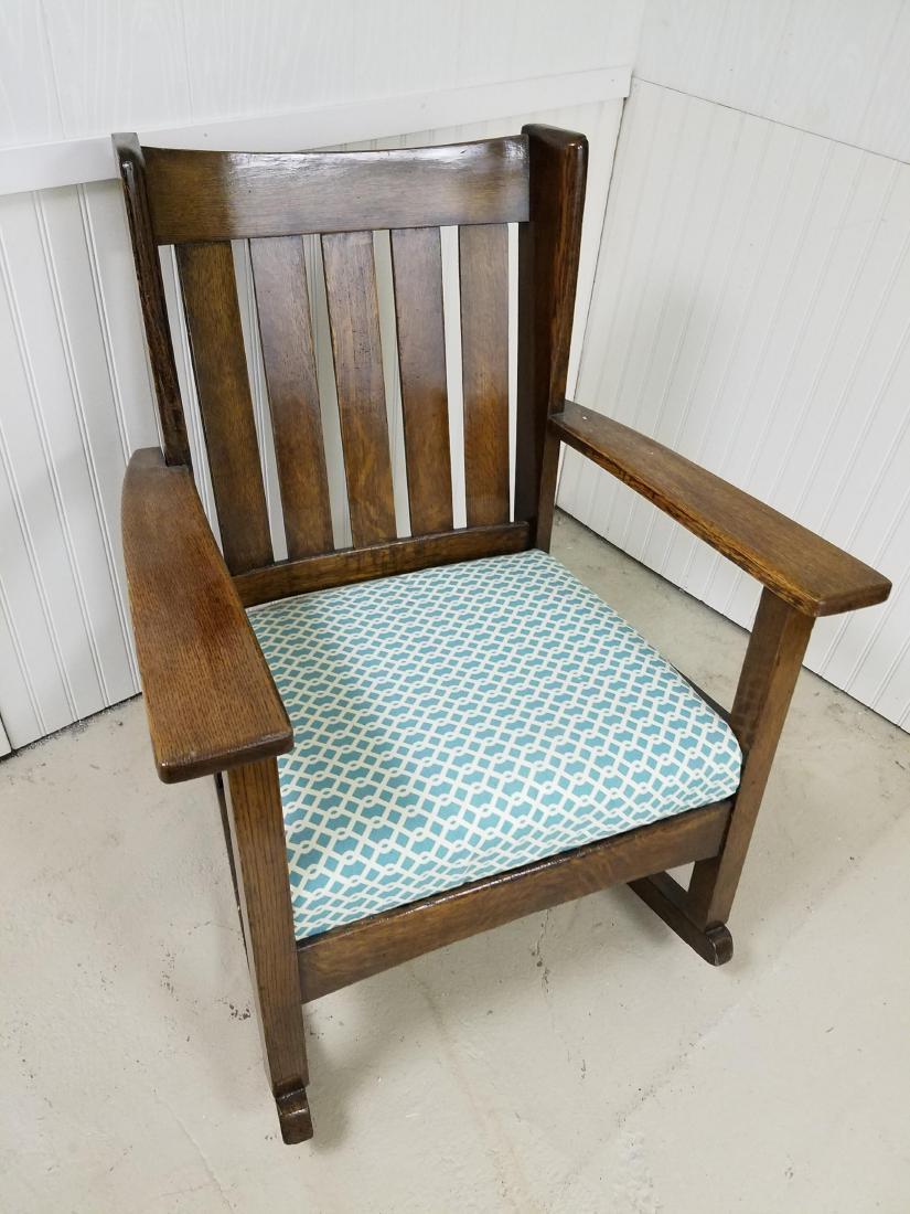 Mission Rocking Chair: 27-1/2" wide x 34" deep x 31-1/2" high.