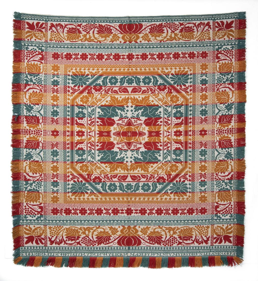 Lebanon County, PA Woven Jacquard Coverlet (1 of 4)