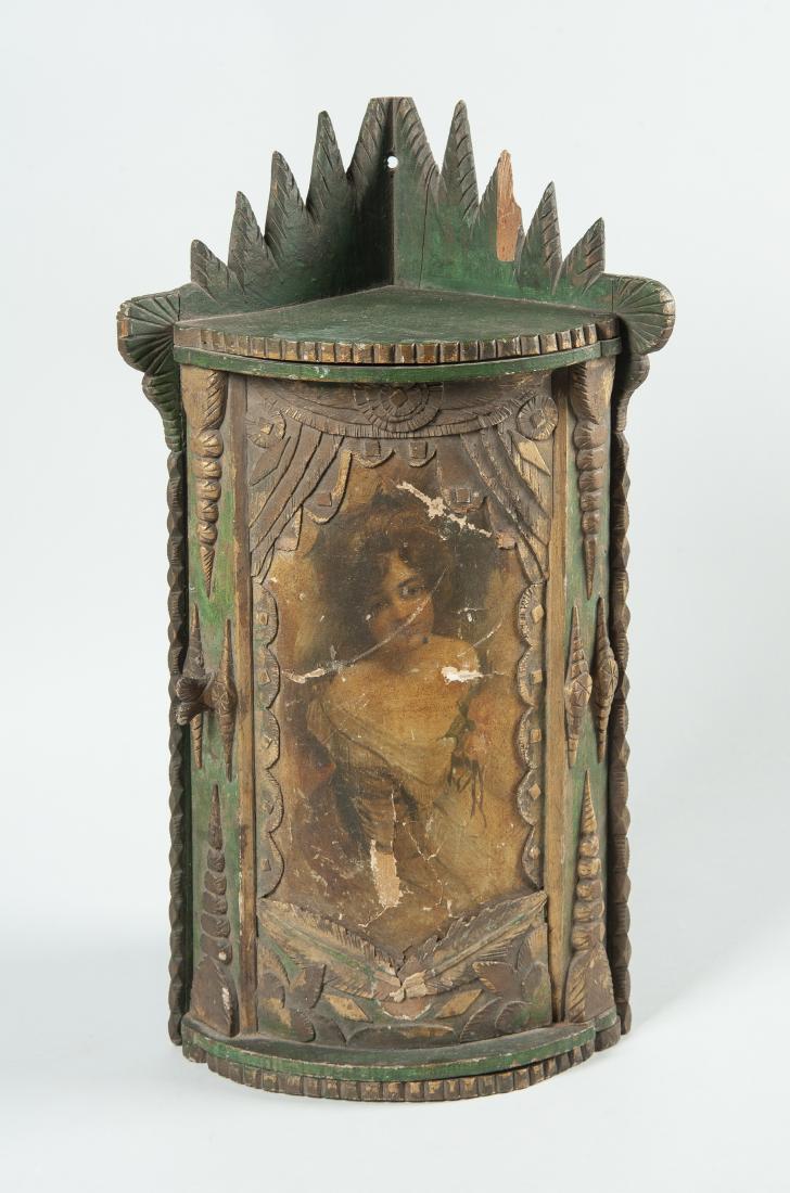 Folk Art European Hanging Corner Cupboard (1 of 5)