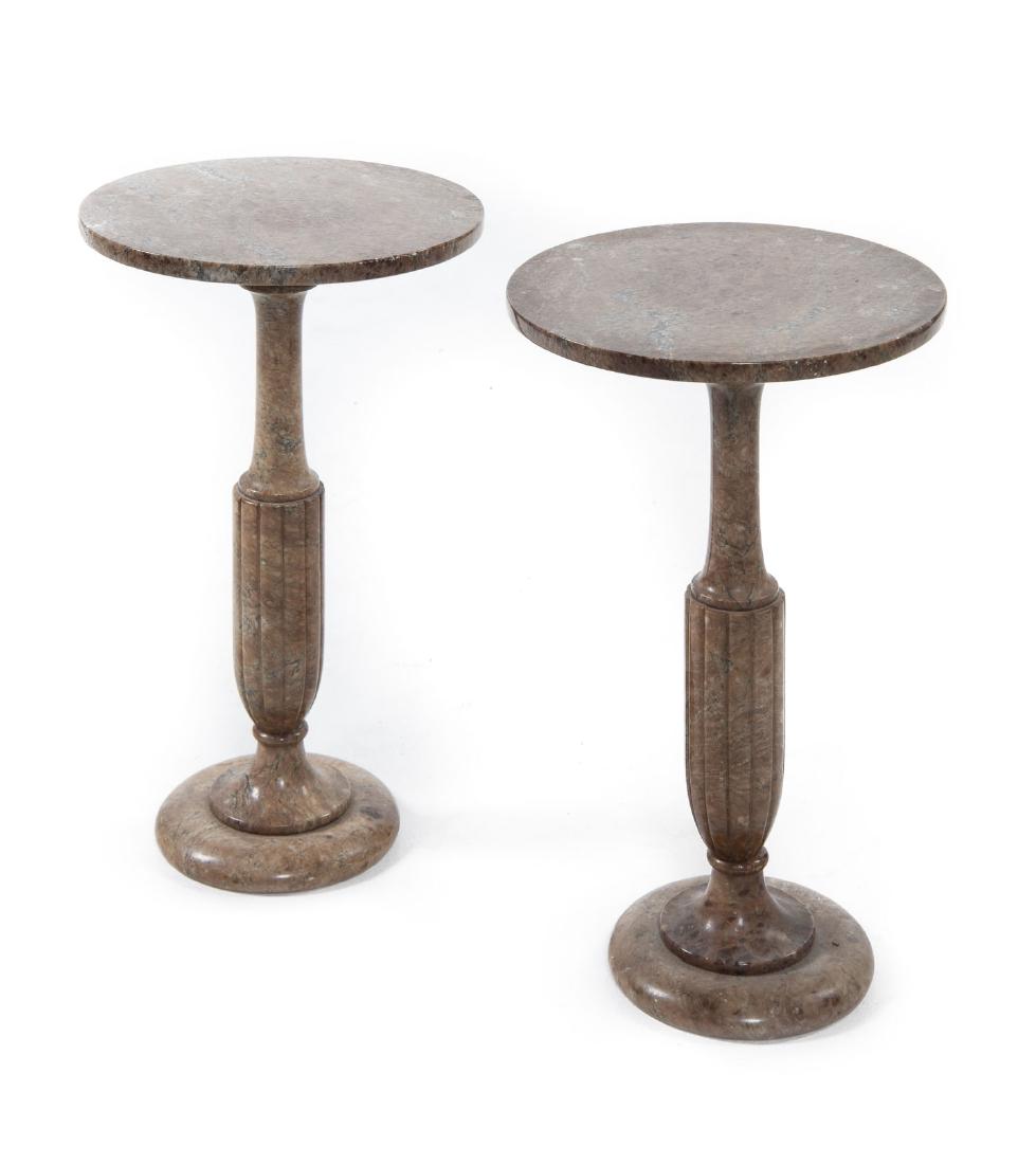 Pair Giuseppi Bessi Alabaster Pedestal Tables (1 of 2)
