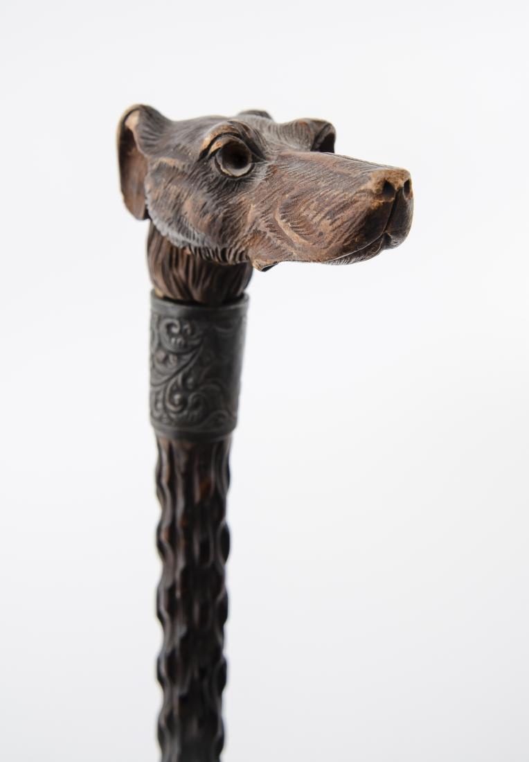Carved Wood & Sterling Silver Cane (1 of 6)