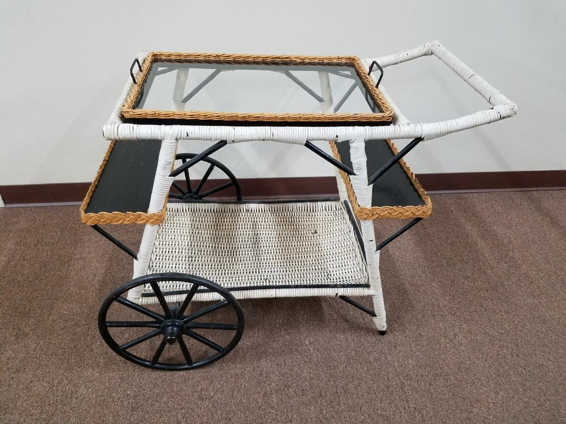 Wicker Tea Cart with Removable Tray (1 of 2)