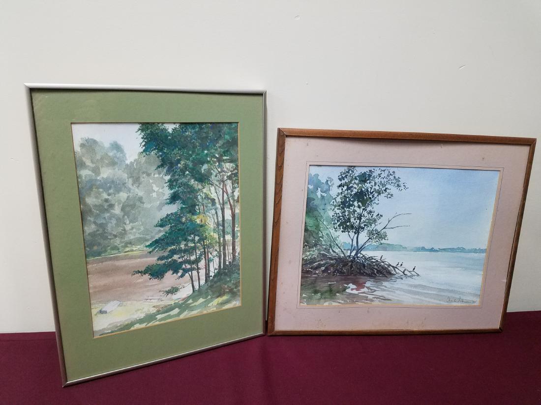2 Charles Robinson Watercolor Paintings: 17" to 19" high.