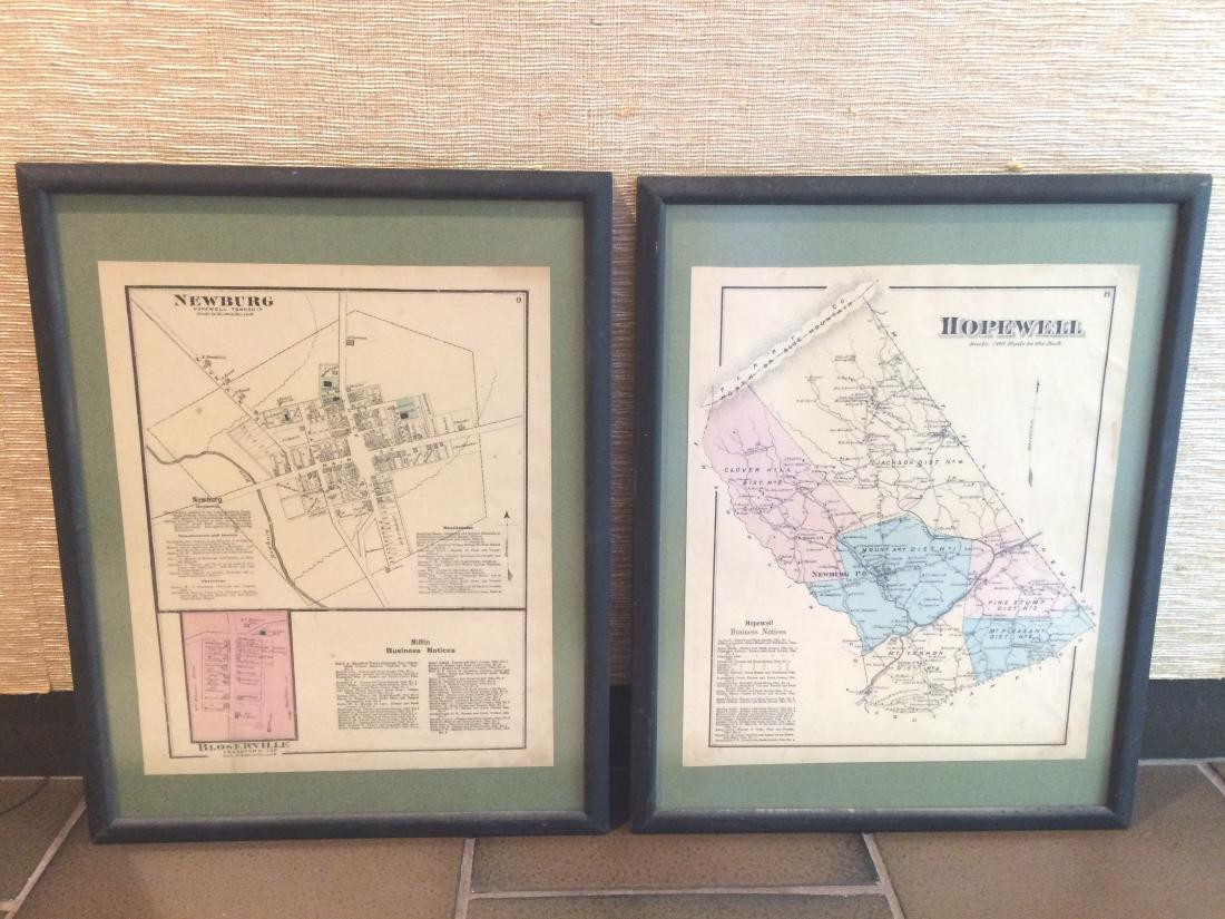 2 Vintage Town and County Maps (1 of 2)