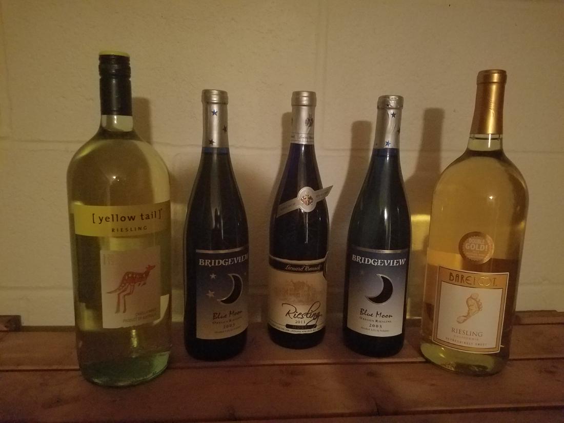 5 Bottles Estate Riesling: Includes Yellowtail, Barefoot and Bridgeview. This lot cannot be shipped. Must be picked up at 1500 Paxton St. Harrisburg, PA 17104.