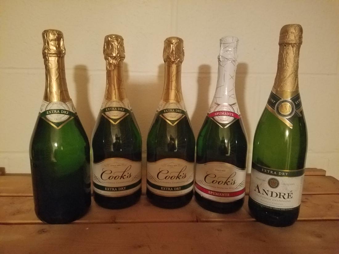 5 Bottles of Estate Champagne incl. Cook's: Also includes one bottle of Andre. This lot cannot be shipped. Must be picked up at 1500 Paxton St. Harrisburg, PA 17104.