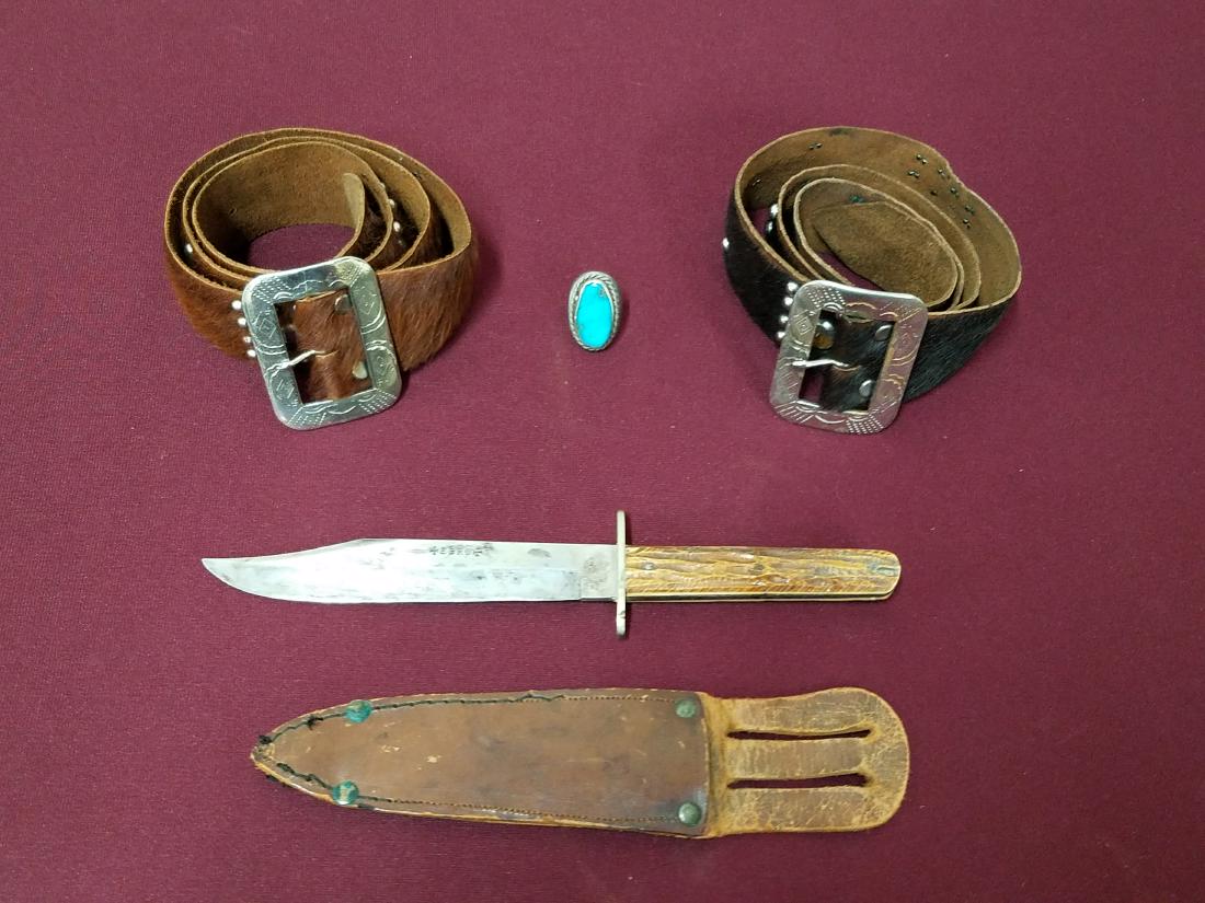 4 Pcs incl. Fur Belts, Turquoise Ring and Knive (1 of 3)
