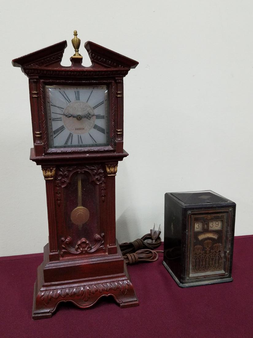 Ge and Haddon Clock: GE 6-1/2" with cut cord. Haddon 16-1/2".