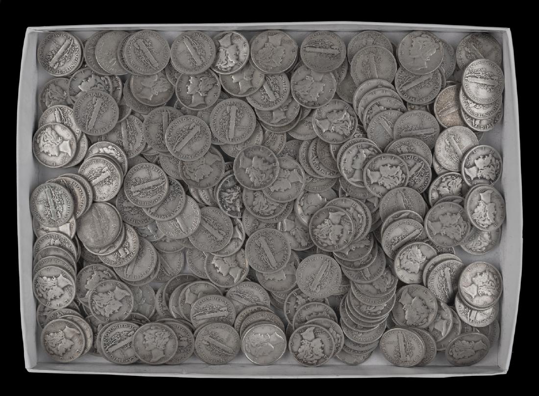 300 US Silver Mercury Dimes (1 of 1)