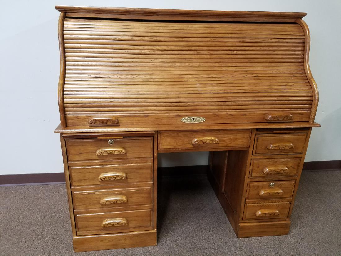 Sure wood roll top desk deals