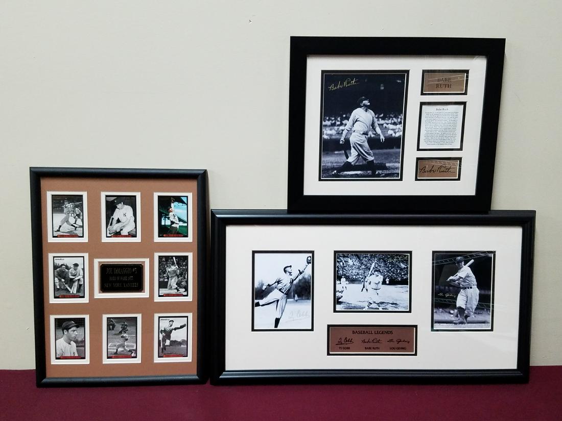3 Baseball Collages incl Joe DiMaggio and B. Ruth (1 of 6)