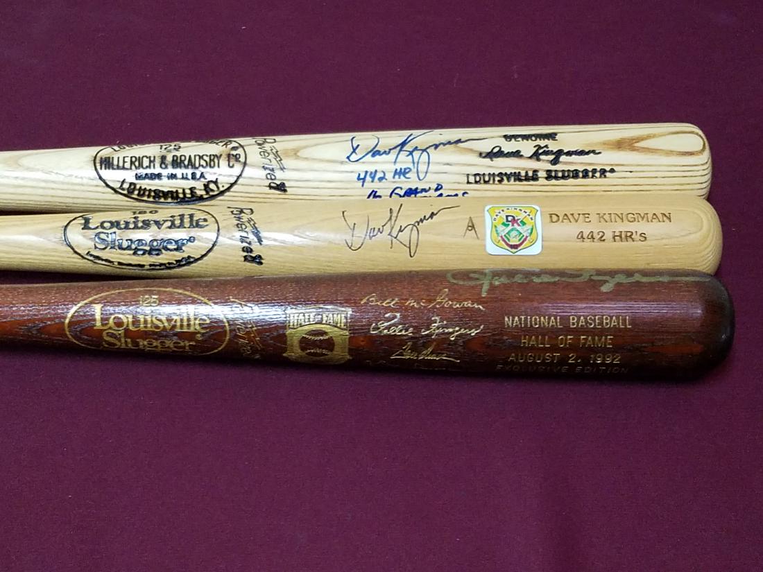 3 Autographed Baseball Bats incl D. Kingman (1 of 5)