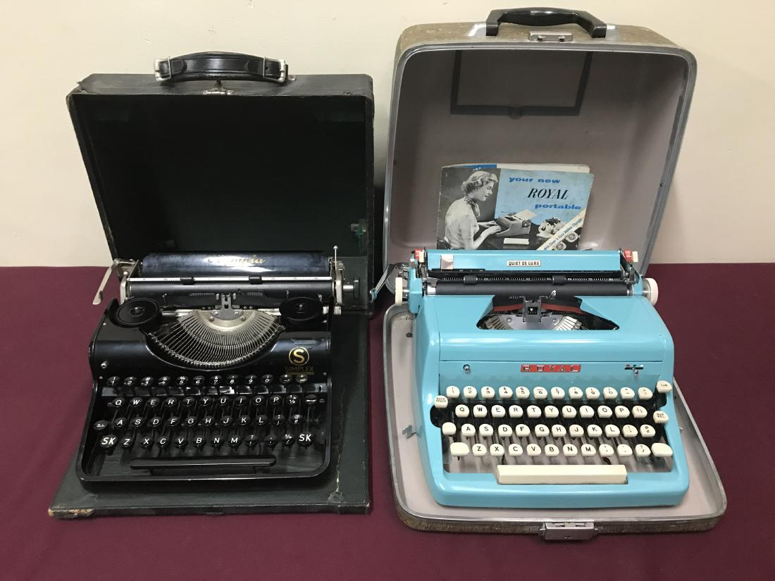 2 Portable Typewriters incl Royal and Simplex (1 of 4)