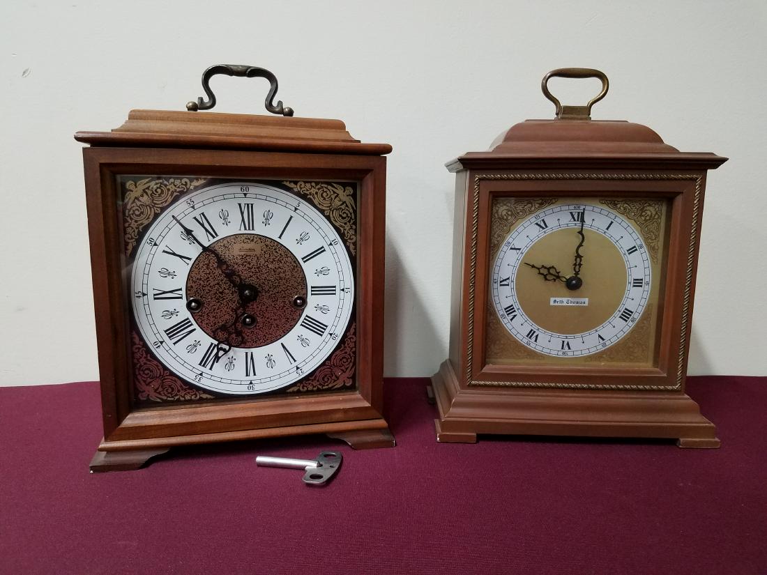 Linden and Seth Thomas Mantle Clock: 12" to 13" high.