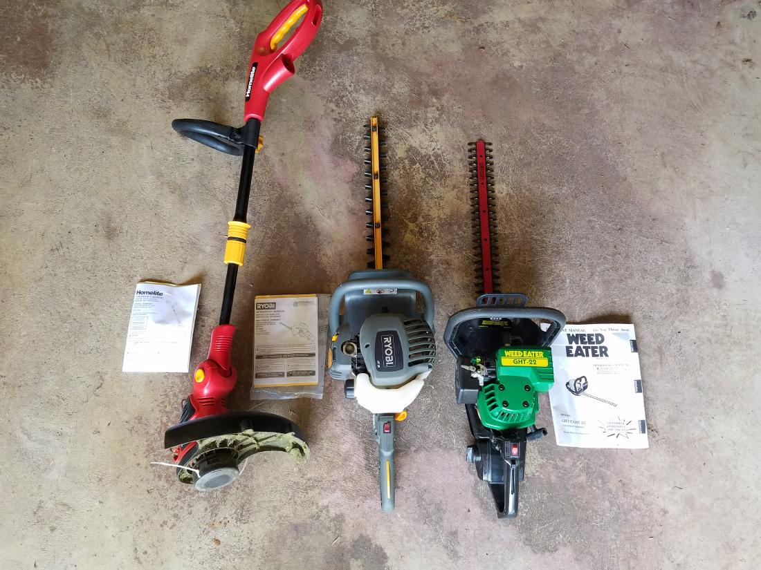 3 Pcs incl. String Trimmer and 2 Hedge Trimmers (1 of 2)