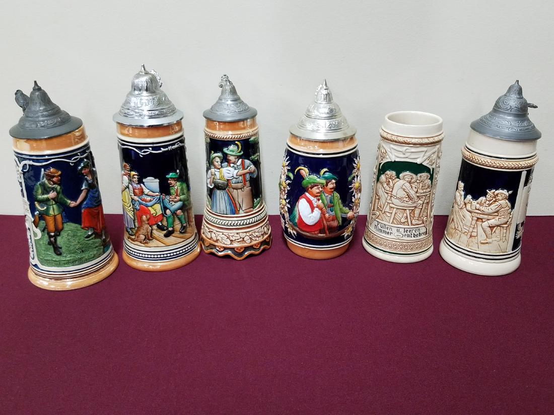 6 German Beer Steins incl. Musical (1 of 2)