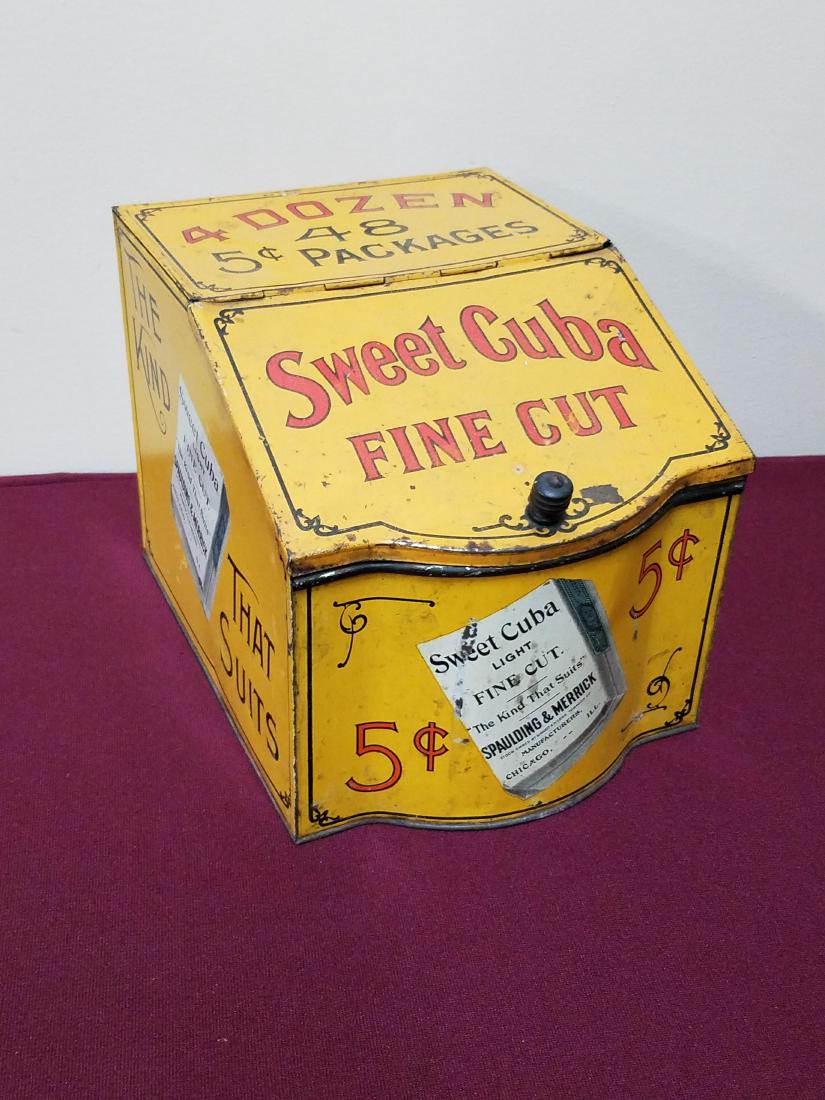 Sweet Cuba Fine Cut Tin: 8" wide x 10-1/2" deep x 8" high.