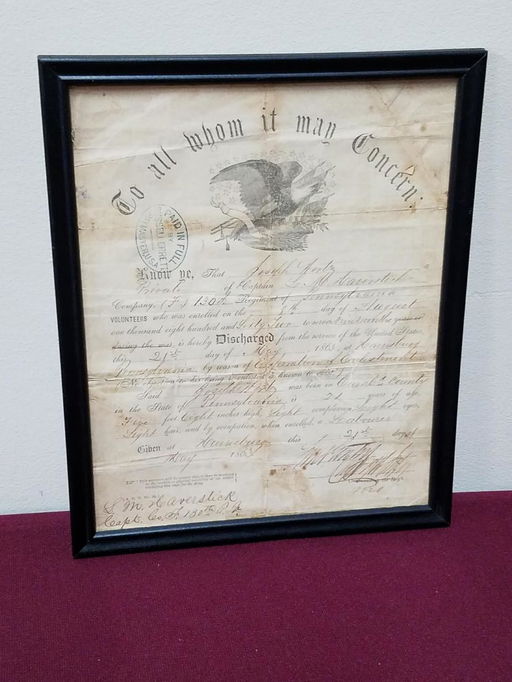 Harrisburg Civil War Discharge Certificate Jun 15 2019 Cordier Harrisburg Civil War Discharge Certificate Jun 15 2019 Cordier