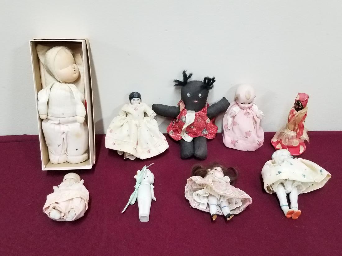 9 Dolls incl Porcelain and Cloth (1 of 4)