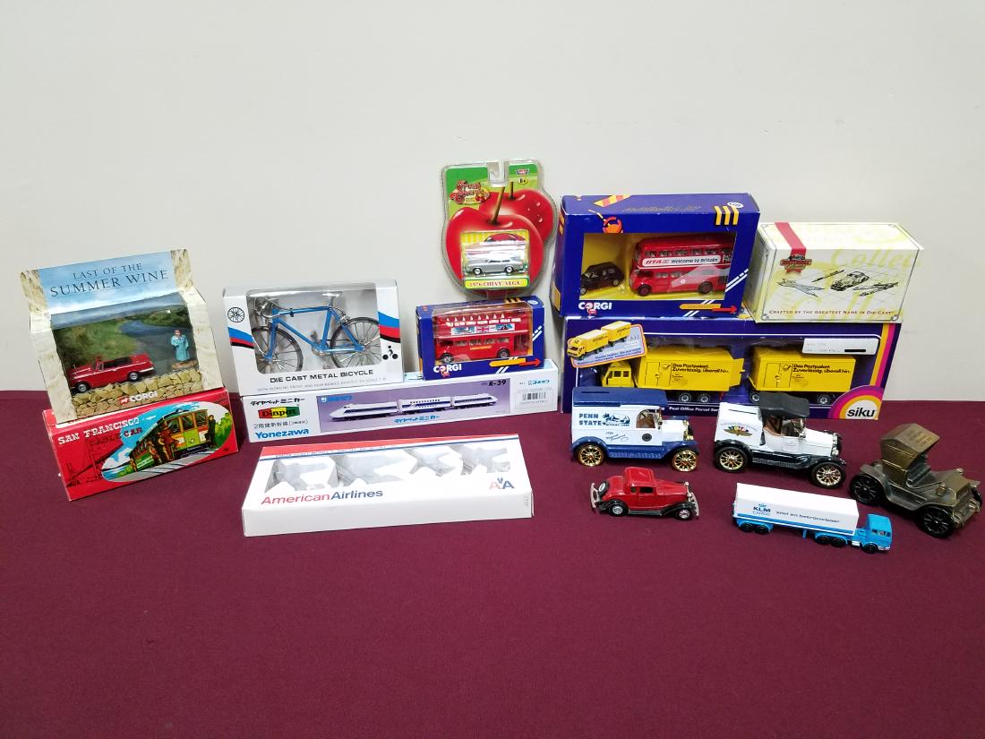 15 Pcs Die Cast Trucks, Planes, Bike, and Banks (1 of 4)