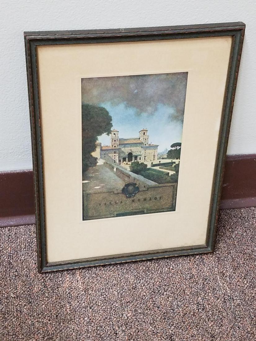 Maxfield Parrish Villa Medici, Rome Print: 12-1/2" high x 9-3/4" wide.