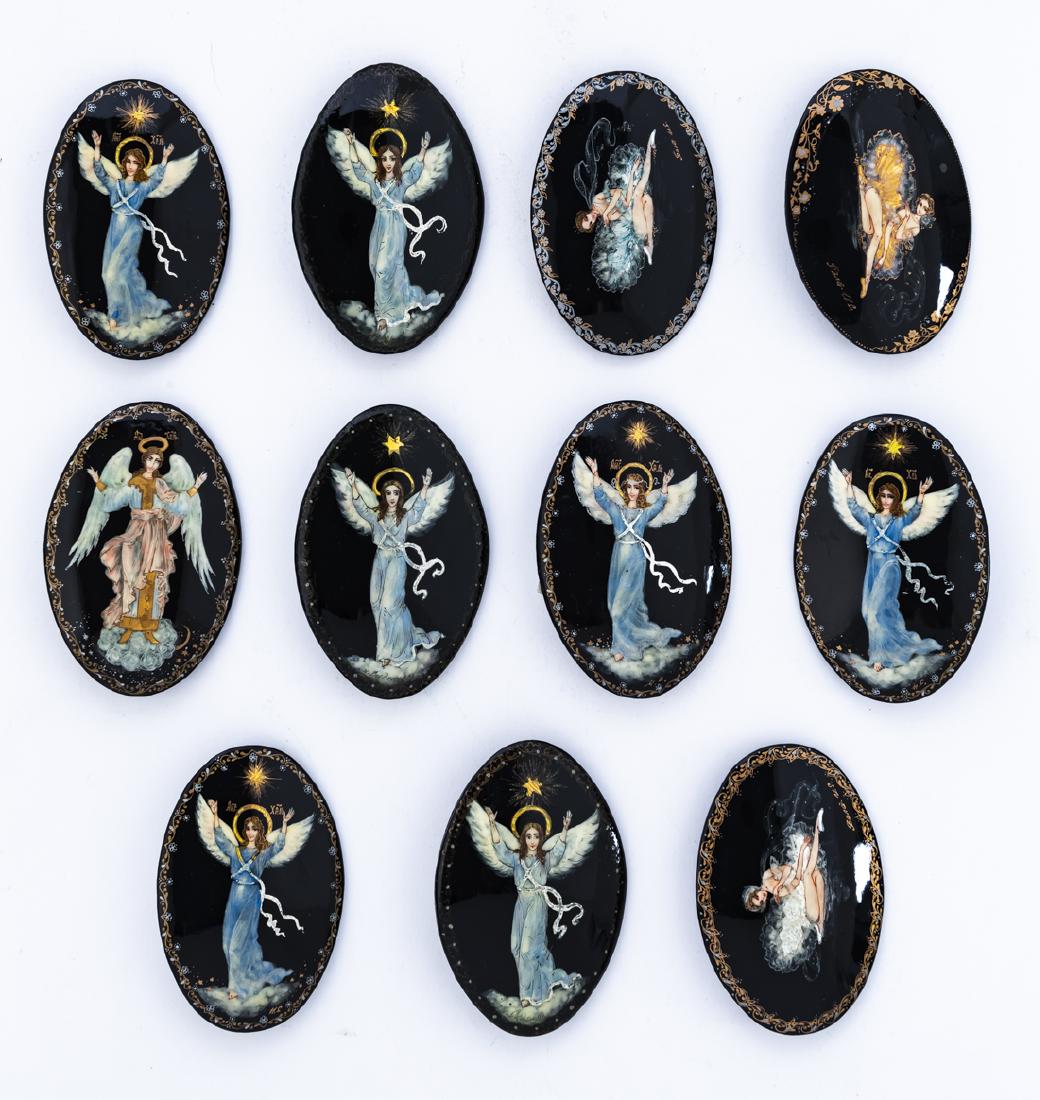 11 Russian Lacquer Brooches (1 of 1)