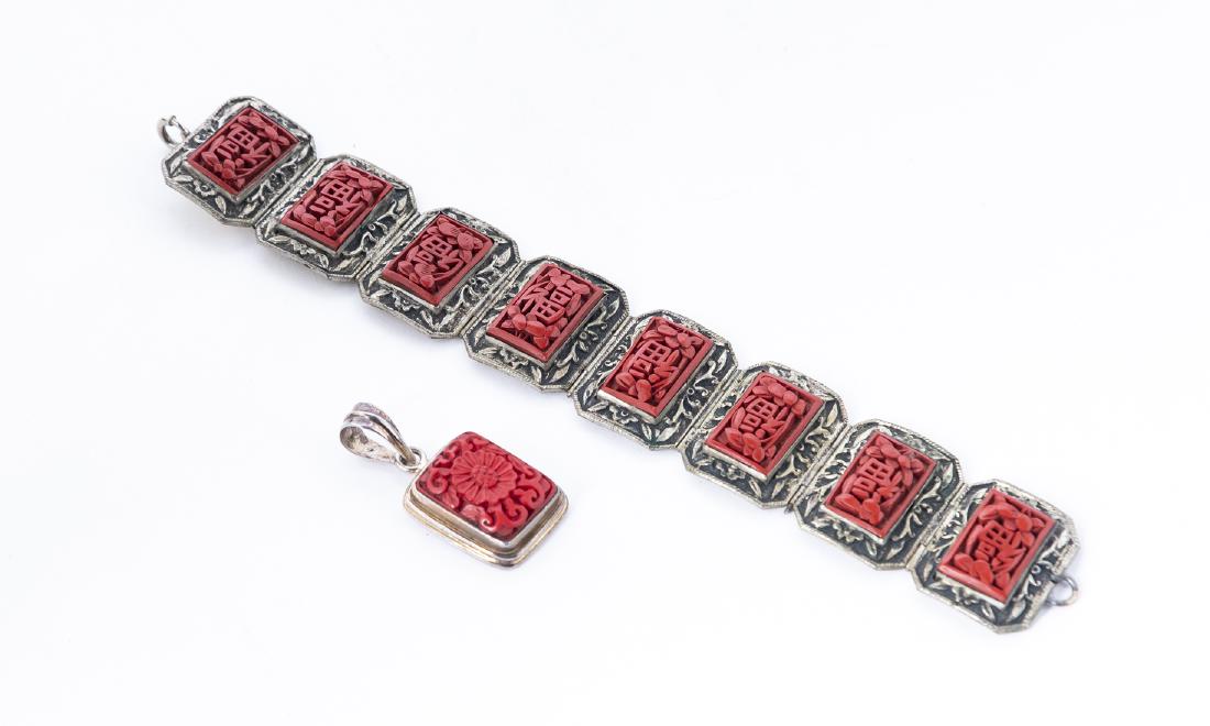 Cinnabar Bracelet and Pendant (1 of 2)