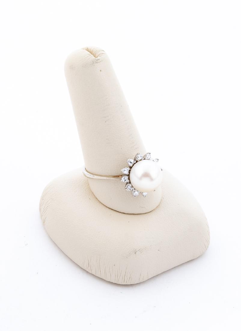 14k Pearl & Diamond Ring (1 of 2)