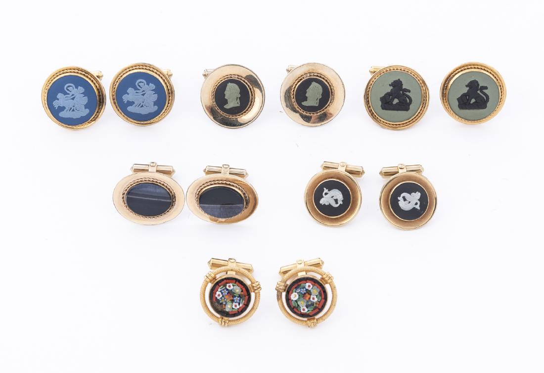 6 Pairs Destino Gold Filled Cufflinks (1 of 1)