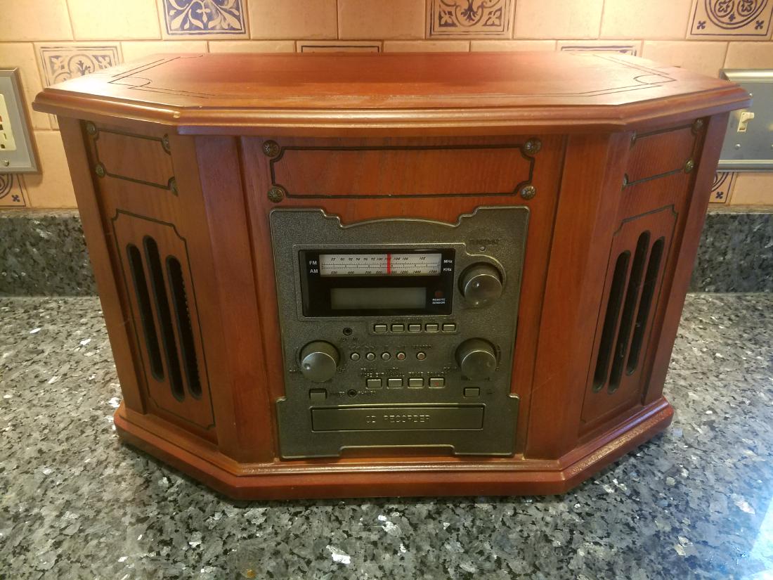 Victrola Radio/CD Player: Width 20 1/8" X depth 13 5/8" X height 12 1/4"