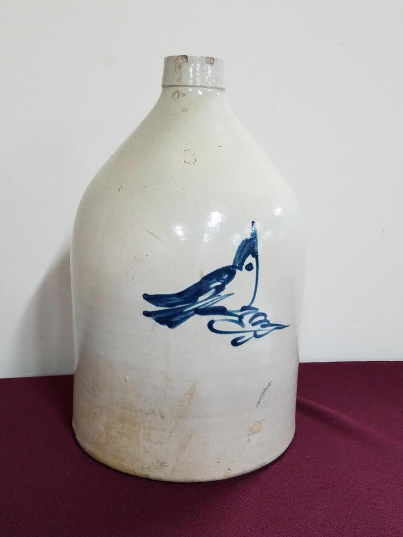 3 Gallon Cobalt Decorated Crock (1 of 3)