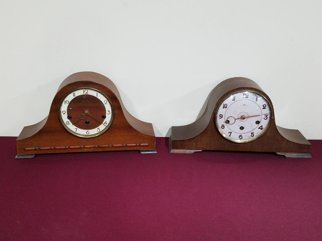 Wally and Style King Mantle Clocks: Both made in Germany. Both 16" wide x 8-1/2" high.