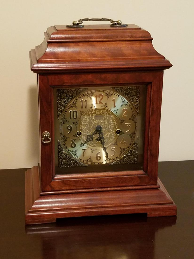 Emperor Mantle Clock: 12" wide x 8" deep x 15" high. Key included. Made in Germany.