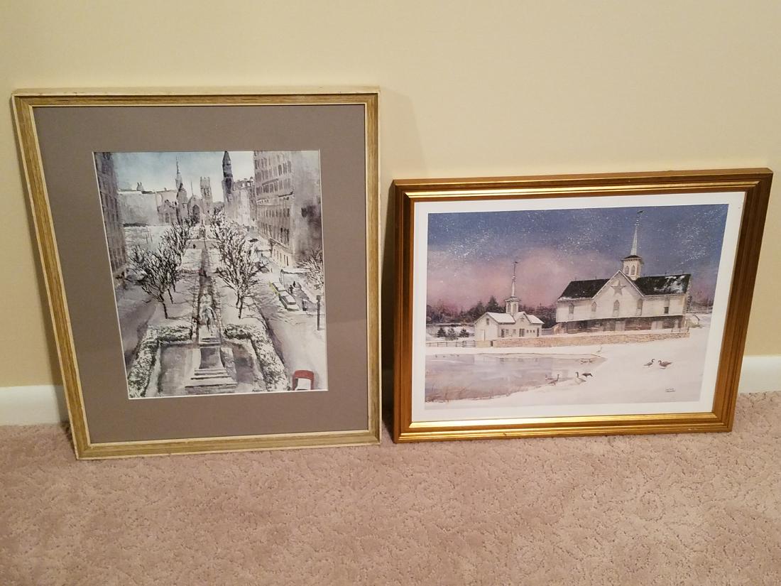 Star Barn and Street Scene Print (1 of 1)