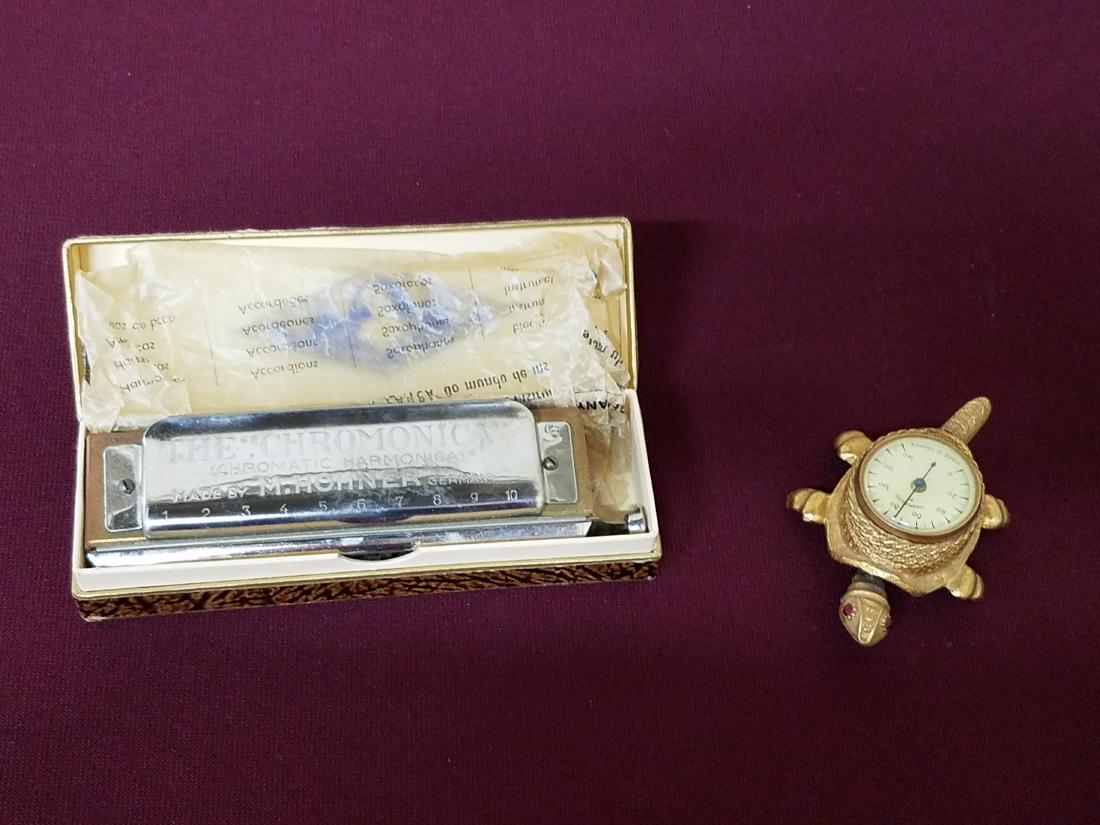French Desk Thermometer and Harmonica (1 of 2)