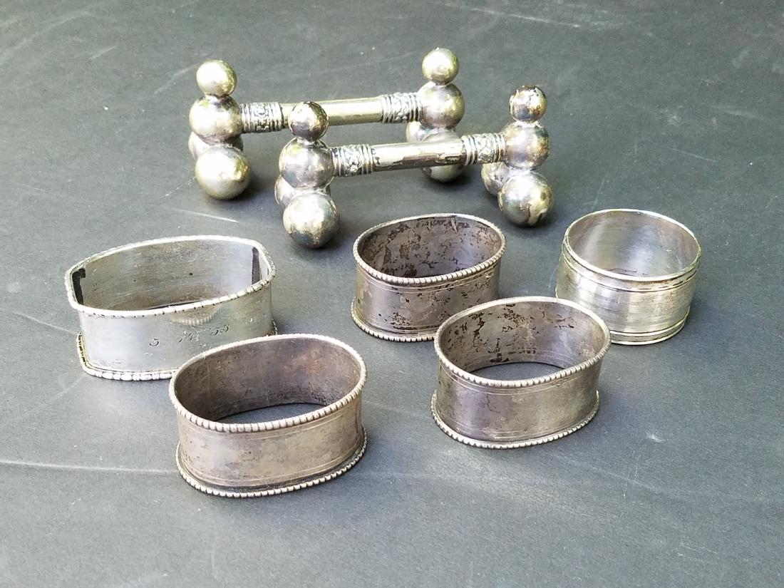 5 Sterling Napkin Rings & 2 SP Knife Rests (1 of 1)
