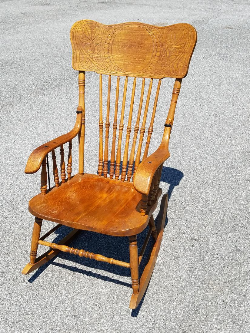 Rocking Chair: 22" wide X 20" deep X 40" high.