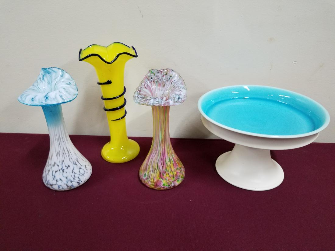 Rookwood Pottery and 3 Pcs Art Glass (1 of 2)