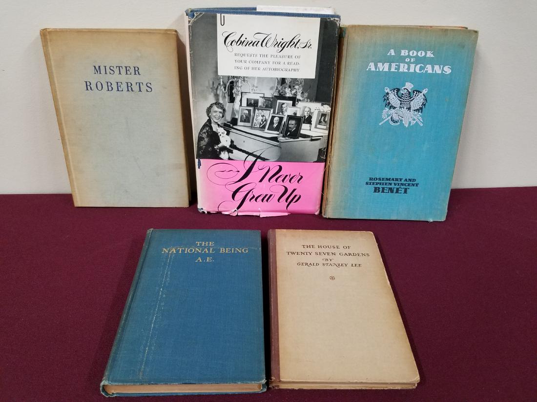 5 Autographed Books incl Stephen Vincent Benet (1 of 10)