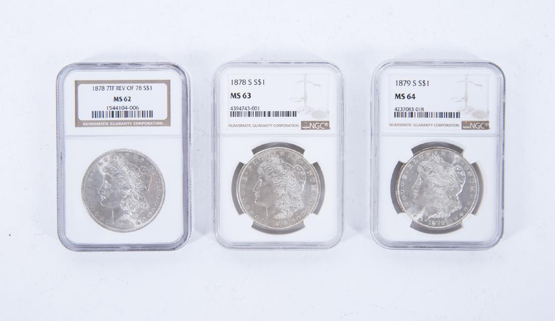 3 NGC Morgan Silver Dollars (1 of 2)