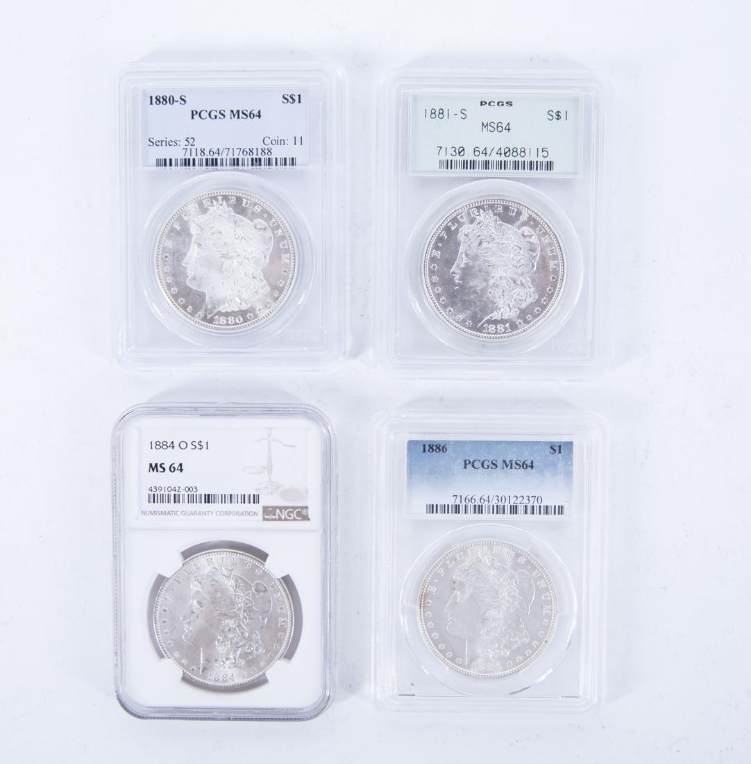 4 Graded and Certified Morgan Silver Dollars (1 of 2)