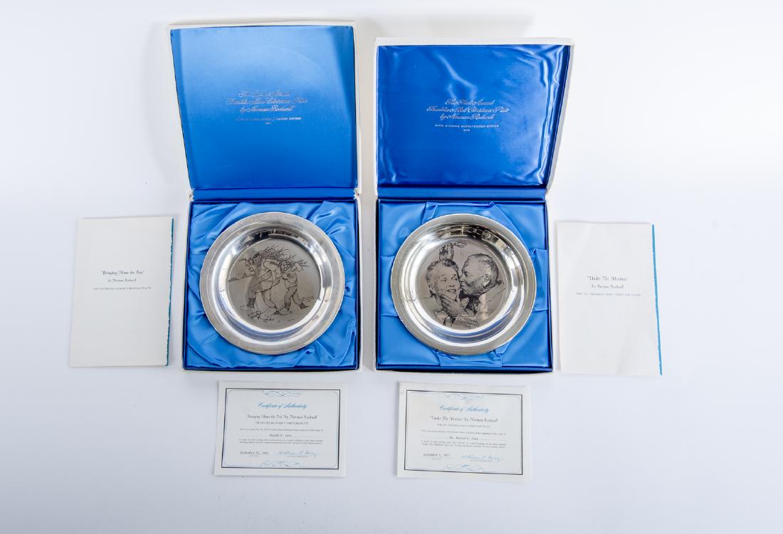 2 Sterling Franklin Mint Norman Rockwell Plates (1 of 1)