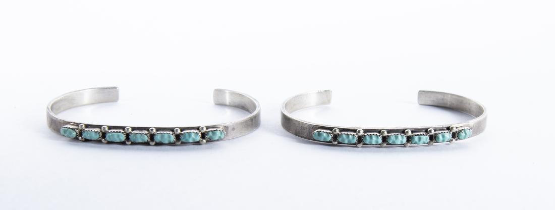 2 Silver and Turquoise Cuff Bracelets (1 of 2)