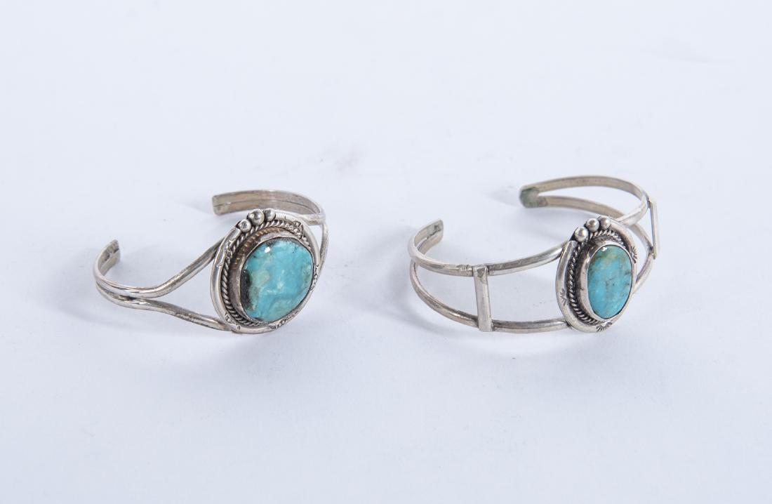 2 Silver and Turquoise Cuff Bracelets (1 of 3)