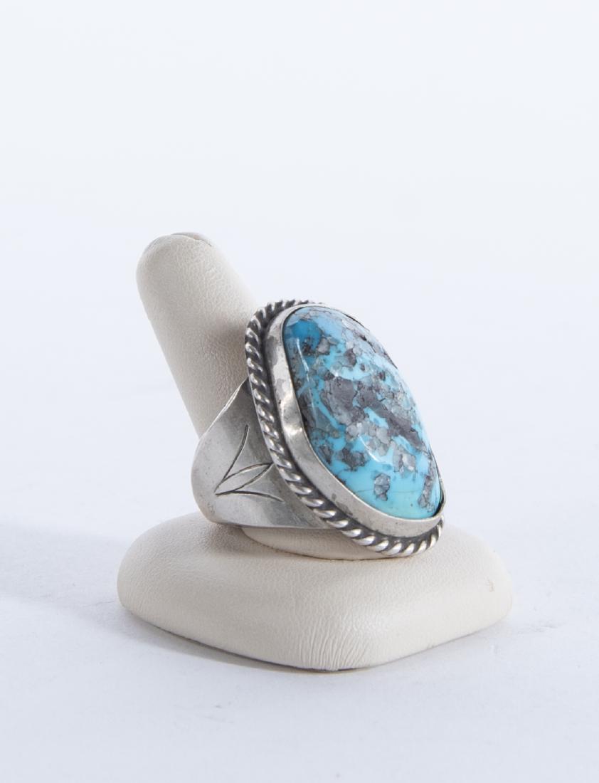 Large Silver and Turquoise Ring (1 of 3)