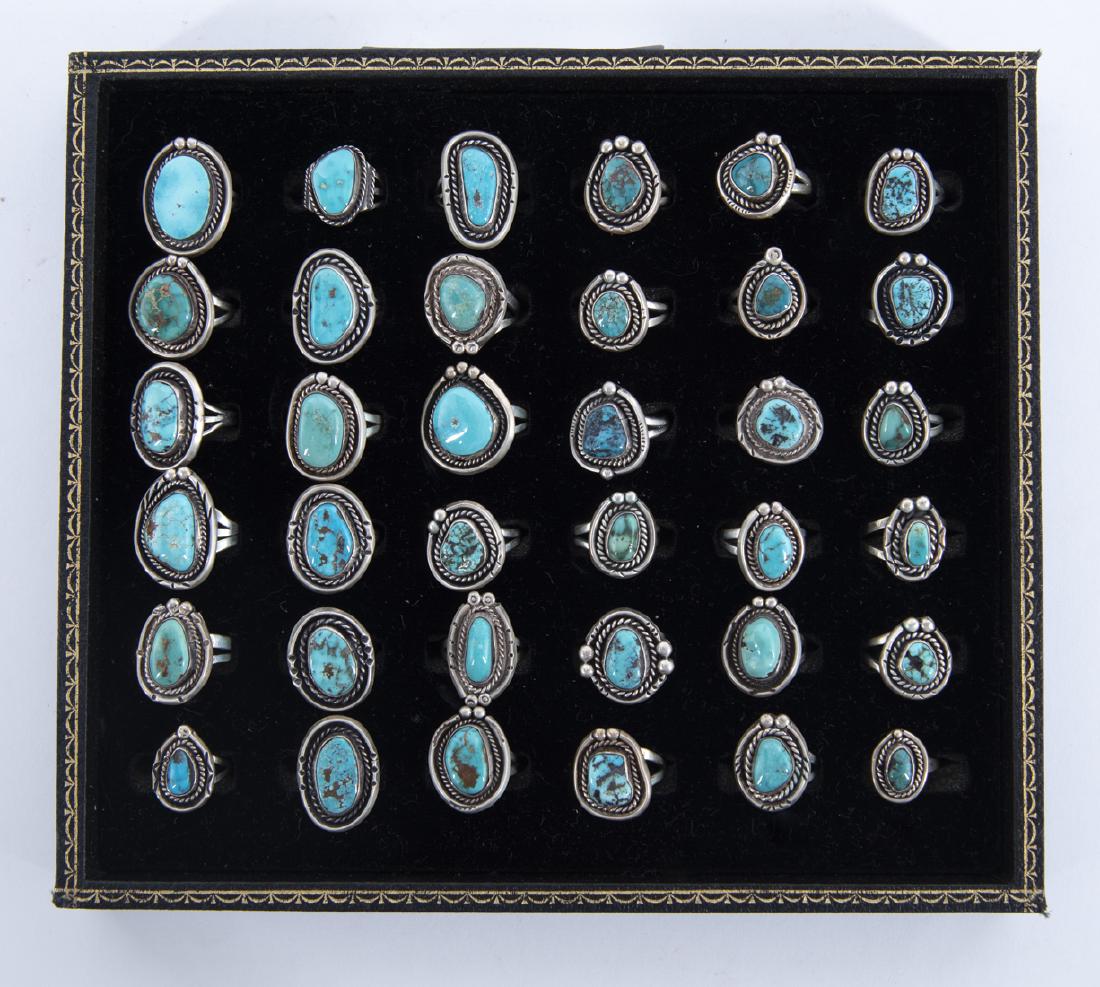 36 Silver and Turquoise Rings (1 of 1)