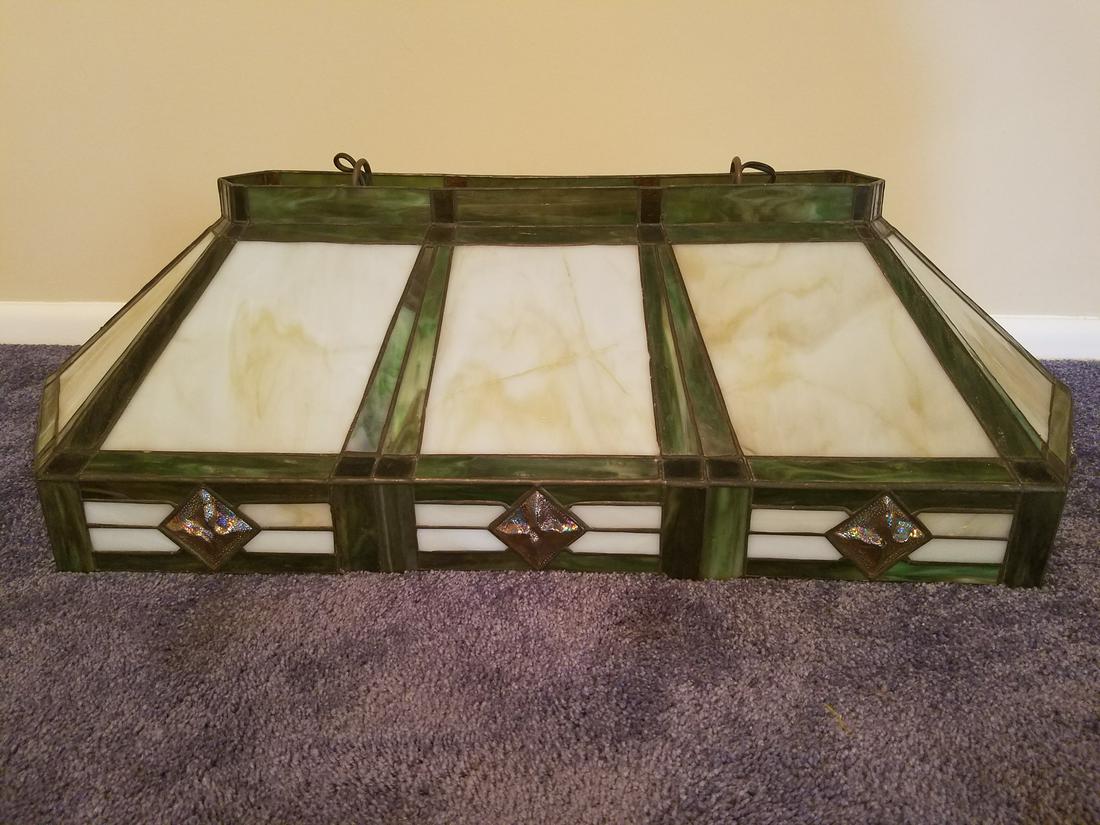 Leaded Glass Pool Table Lamp (1 of 4)
